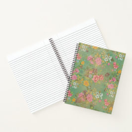 Vintage Blume SpiralNotebook - Elegantes Blumendes Notizbuch