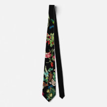 Vintage Blume und Butterfly Neck Tie