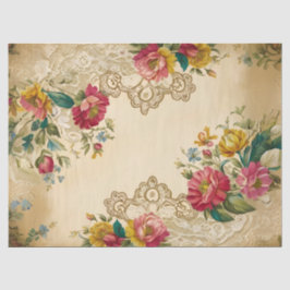 Vintage Blume und Dekopulationspapier Seidenpapier