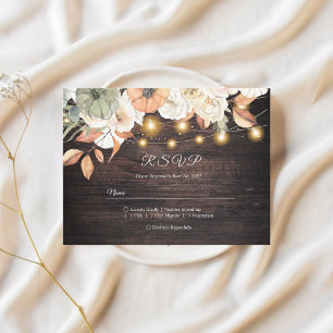 Vintage Blume und Kürbis Herbst Einladungspostkarte