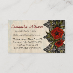 Vintage Blume und Lace Goth Business Card Visitenkarte
