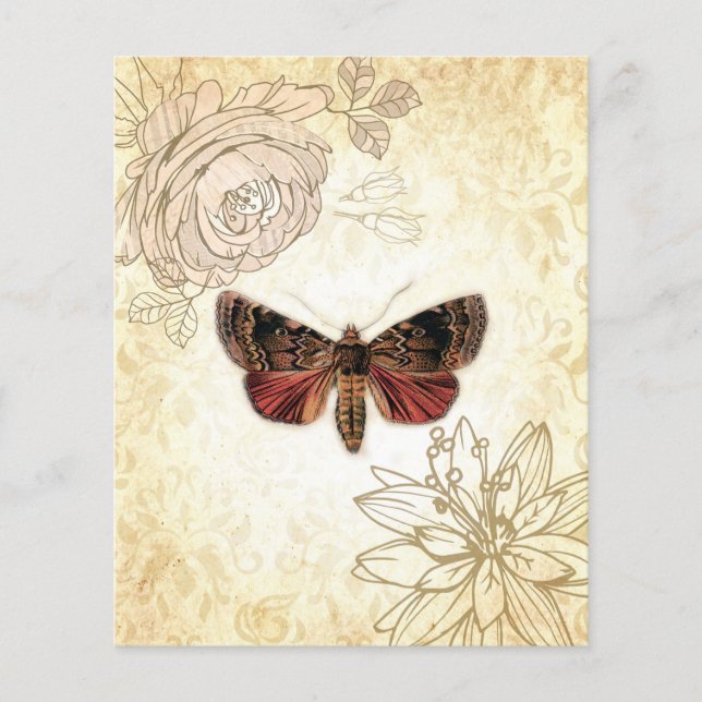 Vintage Blume und Moth Scrapbook (Vorderseite)