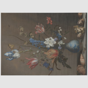 Vintage Blume und Muscheln Stillleben Malerei Seidenpapier