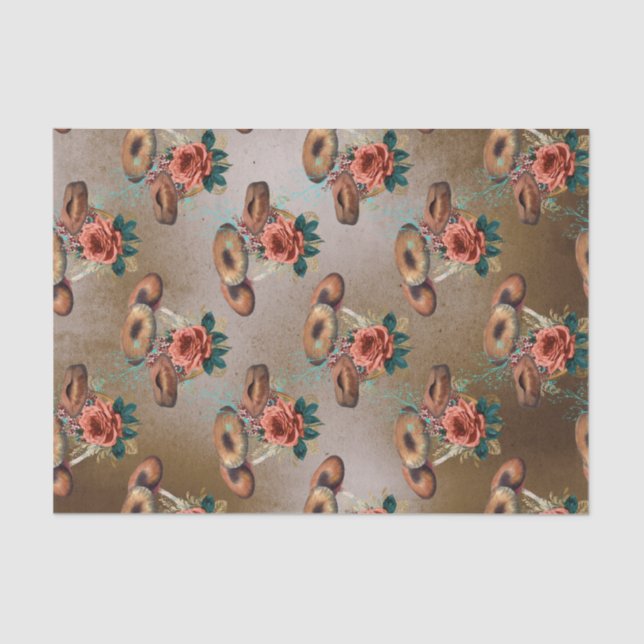 Vintage Blume und Pilze Seidenpapier (Vorderseite)