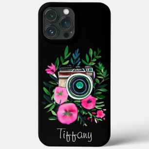 Vintage Blume und Retro-Kamera Personalisiert Case-Mate iPhone Hülle