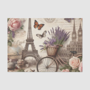 Vintage Blume und Schmetterlinge Seidenpapier