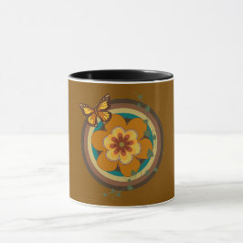 Vintage-Blume, Vintage-Stil, Blume und Rund Tasse