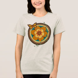 Vintage-Blume, Vintage-Stil, Blume und Rund Tri-Blend Shirt