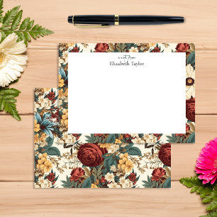 Vintage Blume von Rose, Tulip, Lilies und Daisies Mitteilungskarte