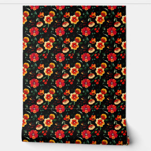 Vintage Blume Wallpaper - Eleganter Retro Floral D Tapete