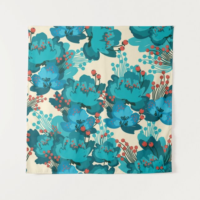 Vintage Blume Wandteppich (Vorderseite)