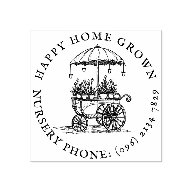 Vintage Blume Warenkorb Zuhause Grosse Pflanze Gummistempel (Prägung)