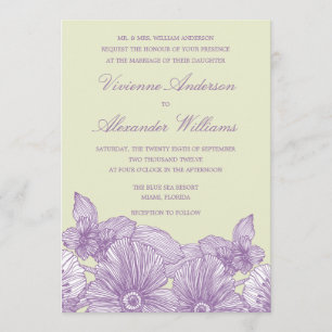 VINTAGE BLUME WEDERINVITATION EINLADUNG