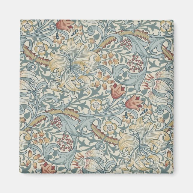 Vintage Blume William Morris Golden Lily Magnet (Vorne)