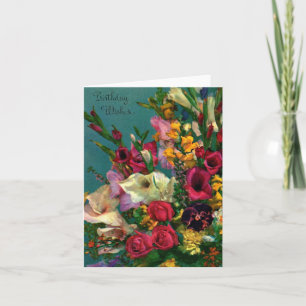 Vintage Blume zum Geburtstag Karte