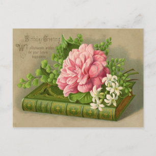 Vintage Blume zum Geburtstag Postkarte