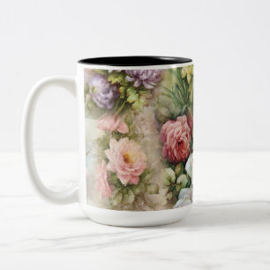 Vintage Blume Zweifarbige Tasse