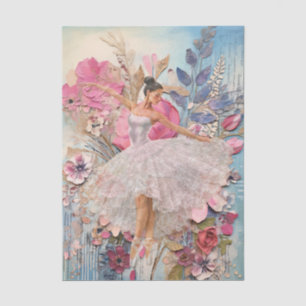 Vintage Blumen Abstracte Balletttänzerin Decoupage Seidenpapier