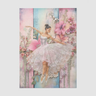 Vintage Blumen Abstracte Balletttänzerin Decoupage Seidenpapier