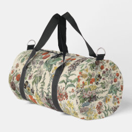 Vintage-Blumen Adolphe Millot Blumenmuster Duffle Bag