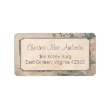 Vintage-Blumen-Adresse / Versand / Buchlabel