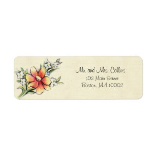 Vintage Blumen-Adressen-Etiketten