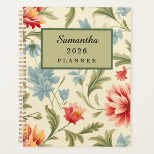 Vintage-Blumen-Agenda 2026 Planer