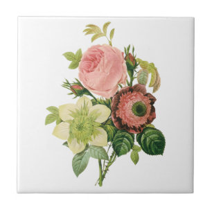 Vintage Blumen, Anemonen Rosen Clematis von Redout Fliese