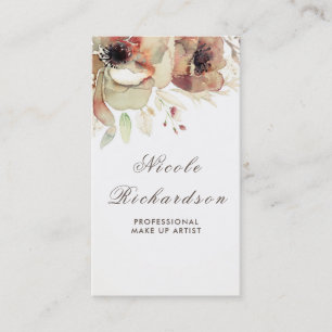 Vintage Blumen-Aquarell Soft Fall Pastelle Shabby Visitenkarte