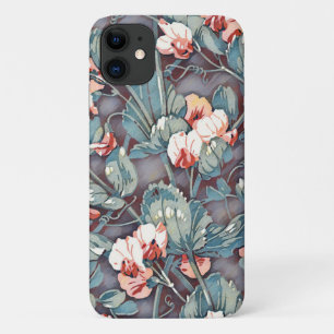 Vintage-Blumen-Art-Deco-Design in Salbeigrün-Hülle Case-Mate iPhone Hülle