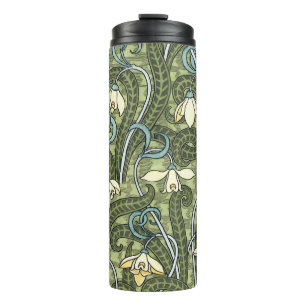 Vintage-Blumen Art Nouveau Schneeglöckchen-Blumen Thermosbecher
