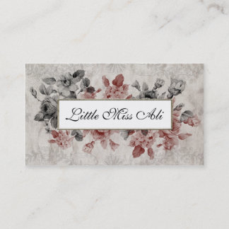 Vintage-Blumen auf gealtertem Leinen Geschäftskart Visitenkarte