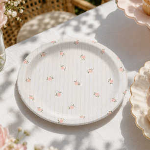 Vintage-Blumen-Baby-Party Pappteller