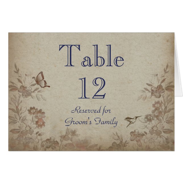 Vintage Blumen Beige (Vorderseite (Horizontal))