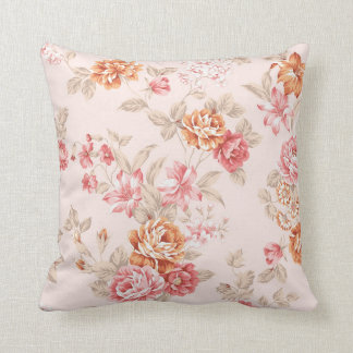 Vintage Blumen beige pfirsich rosa rot shabby chic Kissen