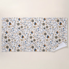 Vintage-Blumen-Botanik-Design Strandtuch