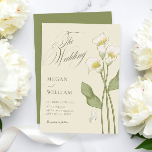 Vintage-Blumen-Botanik-Hochzeit Einladung