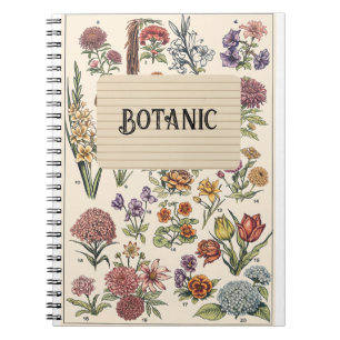 Vintage-Blumen-Botanik-Kunst-Spiralblock Notizblock