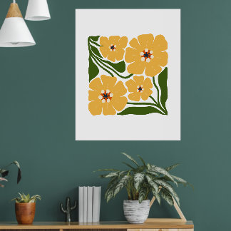 Vintage-Blumen-Botanik-Skandinavische Wandkunst Po Poster