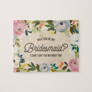 Vintage Blumen Brautjungfern-Rätsel Puzzle