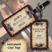 Vintage-Blumen-Cello-Orchester-Instrumentenkoffer-