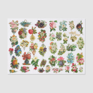 Vintage-Blumen-Collage-Decoupage-Drucke Seidenpapier