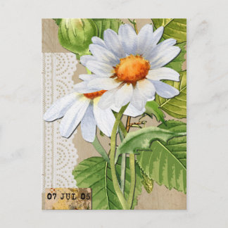 Vintage-Blumen-Collage Postkarte