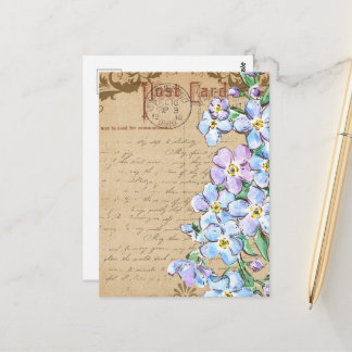 Vintage-Blumen-Collage Postkarte