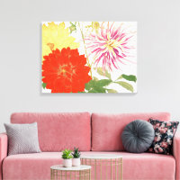 Vintage-Blumen-Dahlie Japanische Kunst