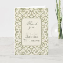 Vintage Blumen Dankeschön Elegante Botanische benu Karte