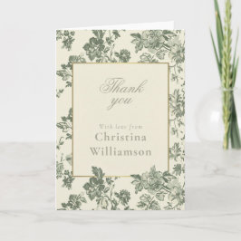 Vintage Blumen Dankeschön Elegante Botanische benu Karte