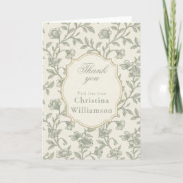 Vintage Blumen Dankeschön Elegante Botanische benu Karte