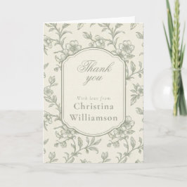 Vintage Blumen Dankeschön Elegante Botanische benu Karte