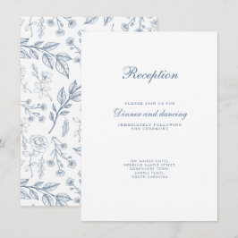 Vintage Blumen-Dusty-Hochzeit Begleitkarte